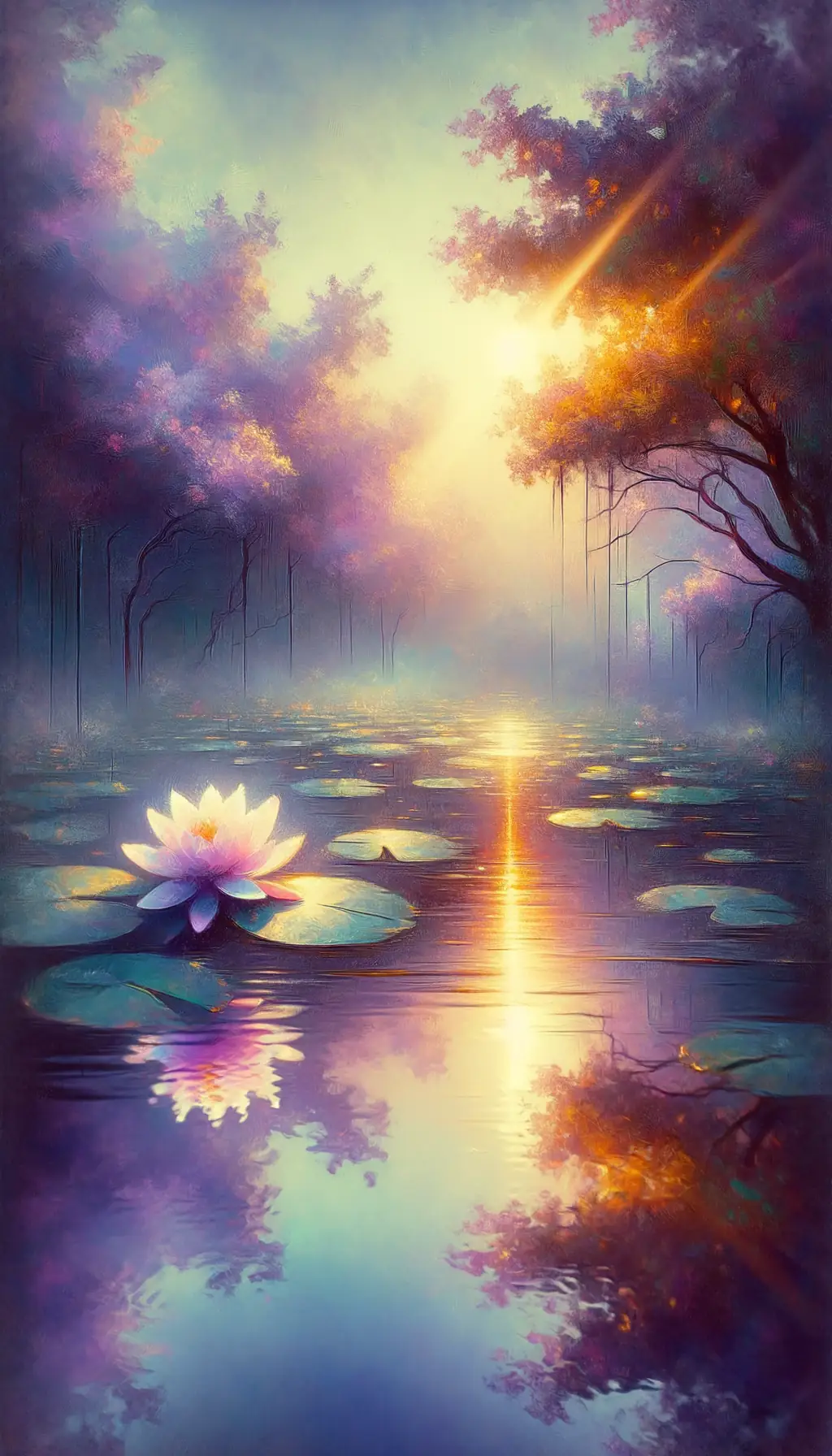Whispers of Tranquil Growth: A Lotus's Reflective Embrace