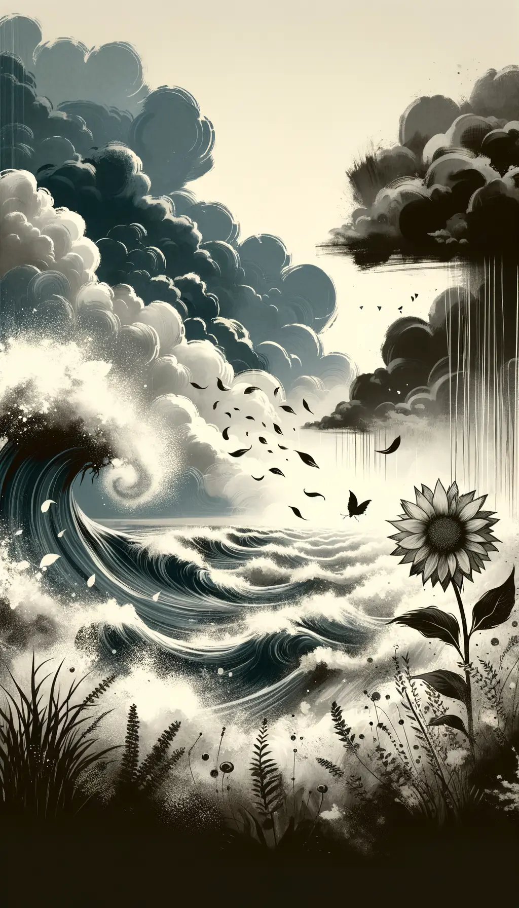 Whispers of Sunflowers: Embracing Storms, Enshrining Petals
