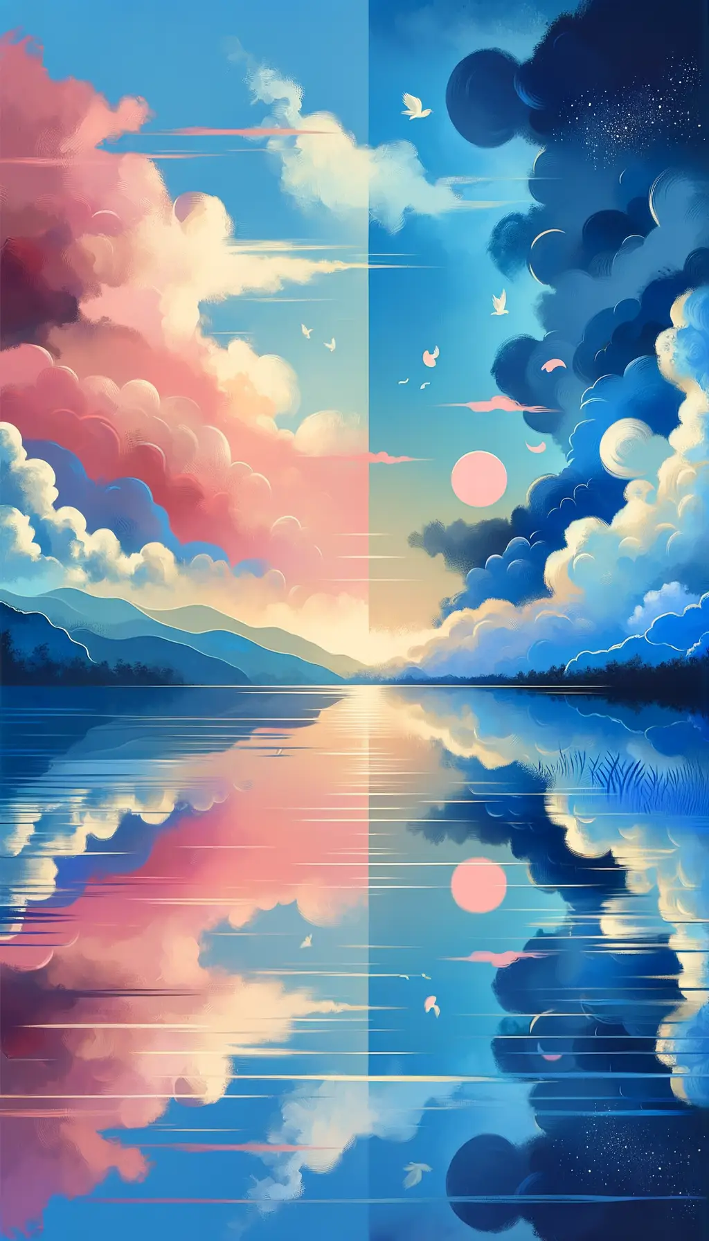 Serenity's Palette: Echoes of Emotion in Acrylic Waves