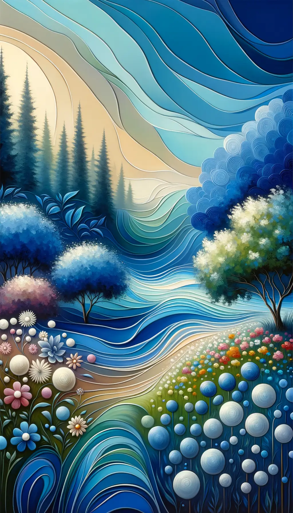 Azure Whispers of Stillness: A Tranquil Garden Symphony