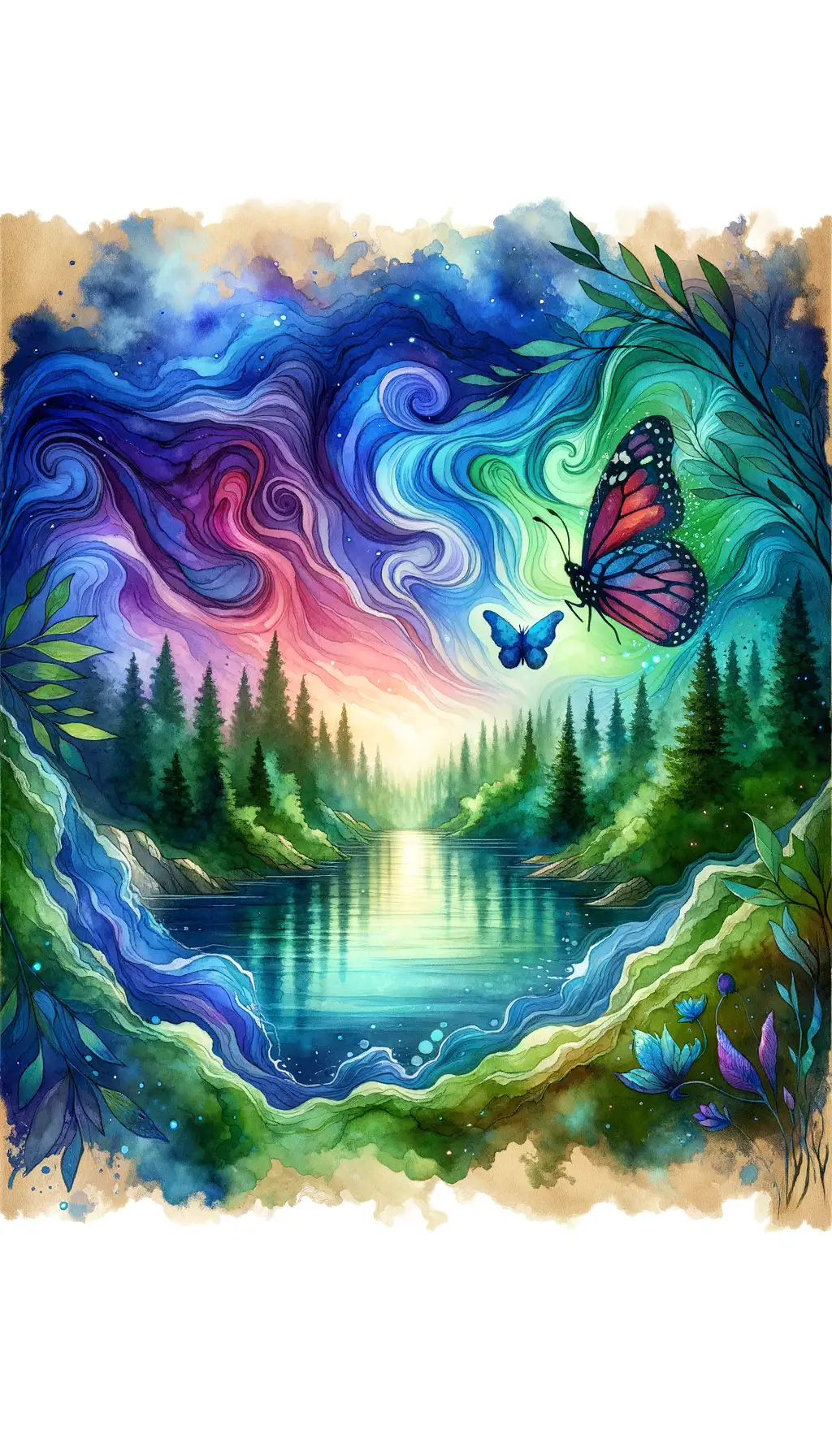 Whispers of Renewal: Reflections in Watercolor
