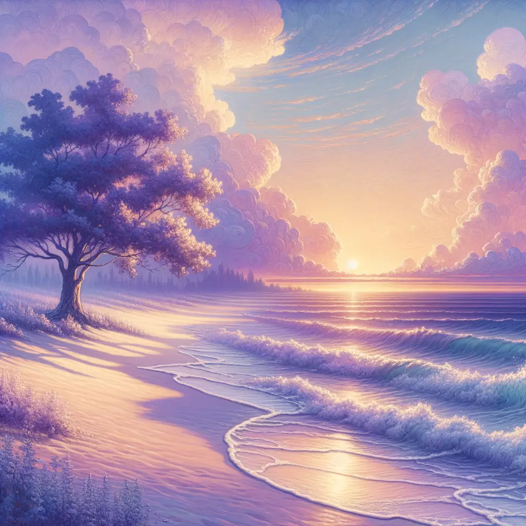 Whispers of Resilience: Sunset Embrace by the Oak Tree