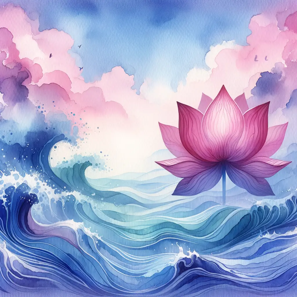 Whispers in Watercolor: Ebb of Healing under Lavender Skies