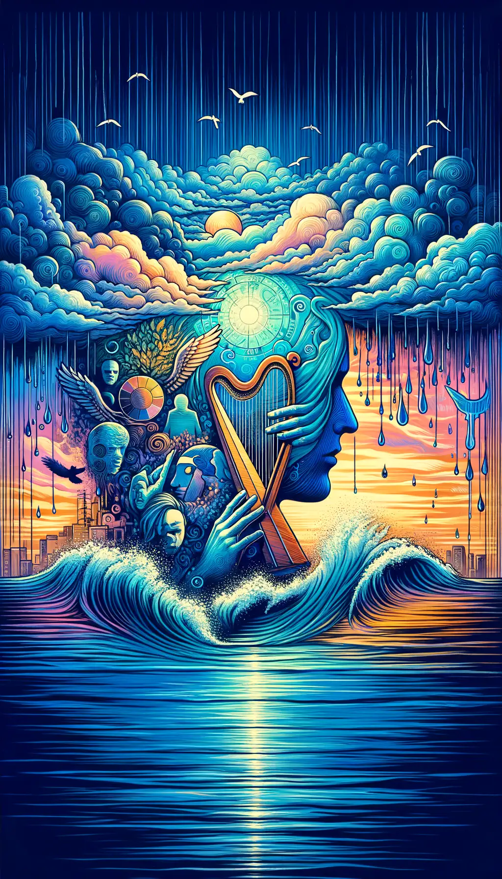 Healing Horizons: Melodies of the Deep Blue Rain