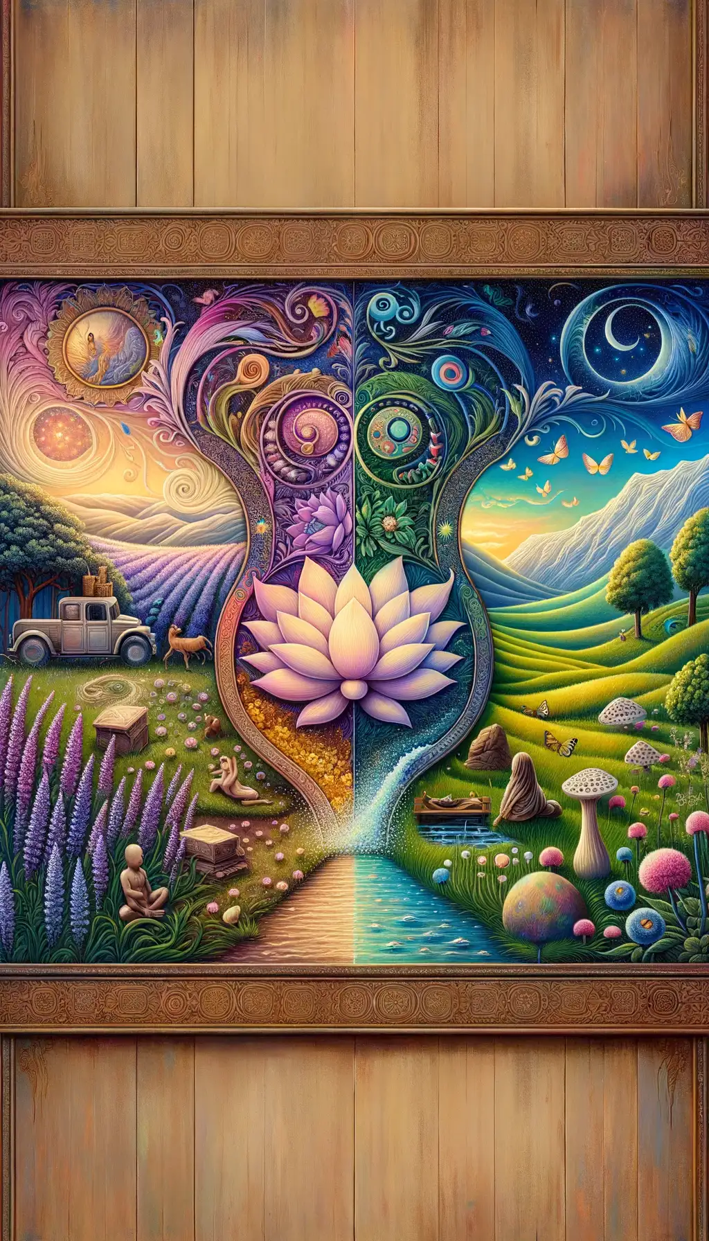 Infinity Bloom: A Lotus' Gratitude Dance in Lavender Breeze