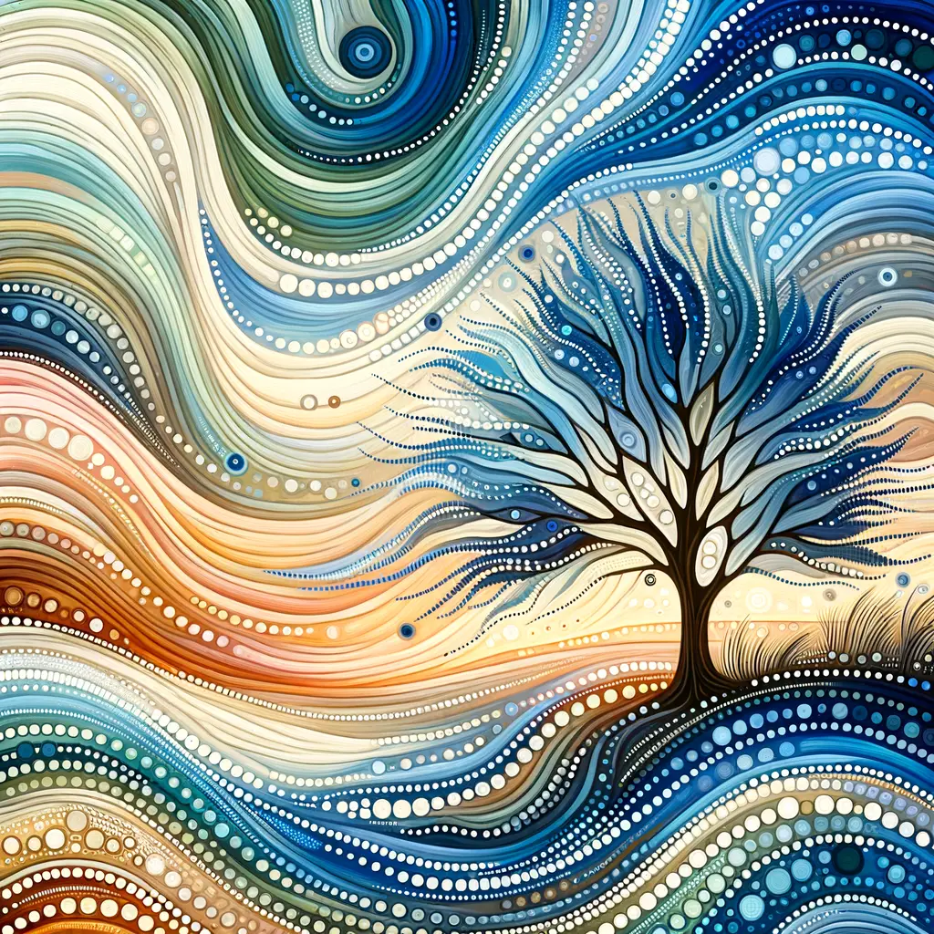Whispers of the Sacred Oak: Healing Breeze in Blue