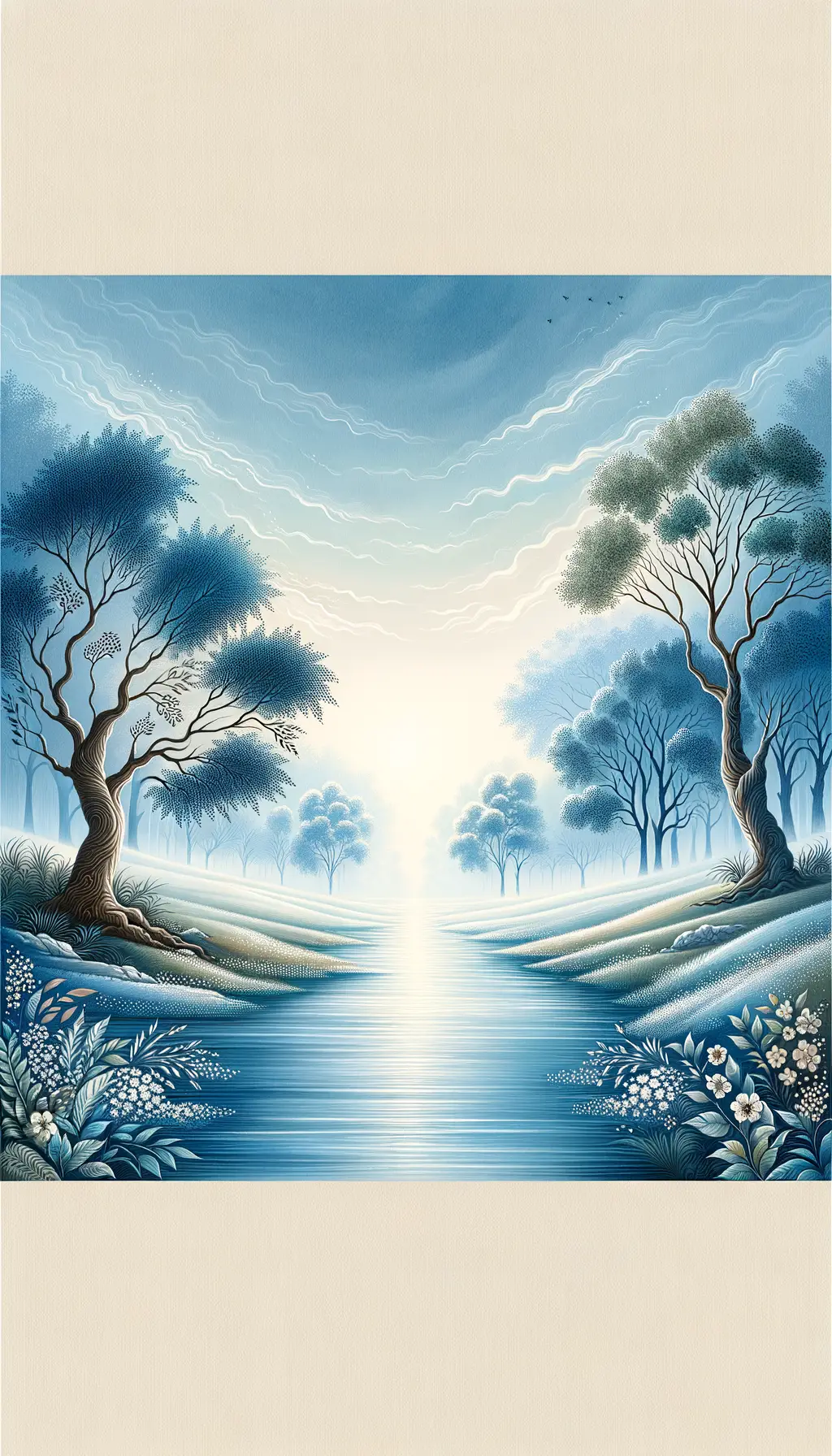 Mystic Meadows: A Serene Symphony in Blue