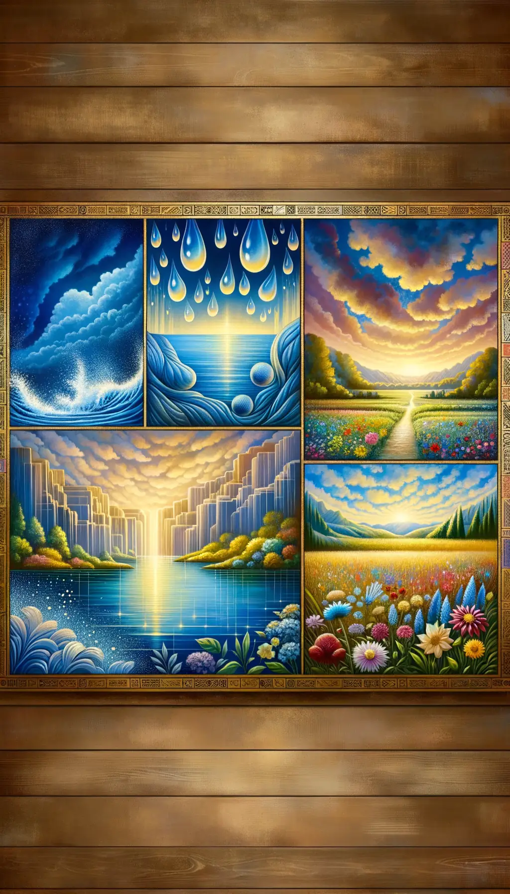 Whispers of Tranquility: A Serene Tapestry in Gold