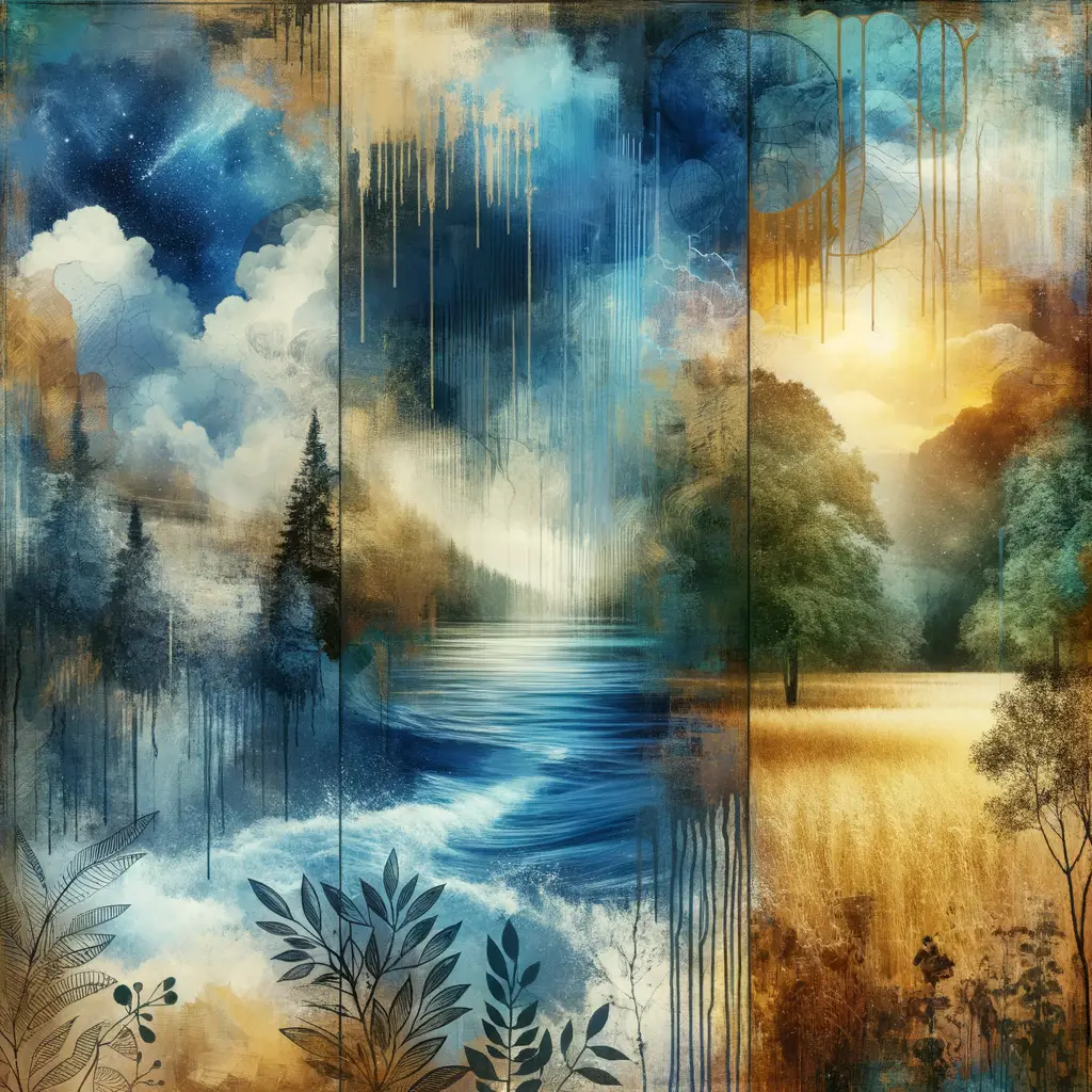 Whispers of Tranquility: Echoes of Inner Journeys in Mixed Media