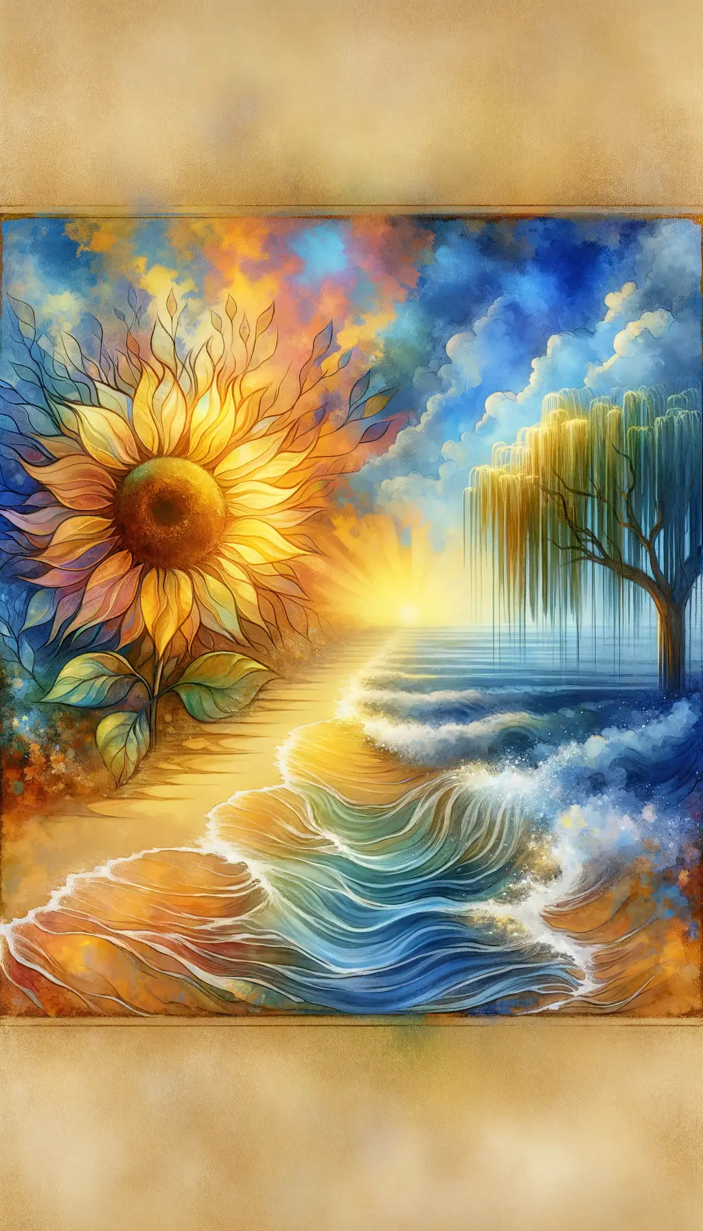 Rays of Resilience: Nurturing Stillness in the Weeping Shore