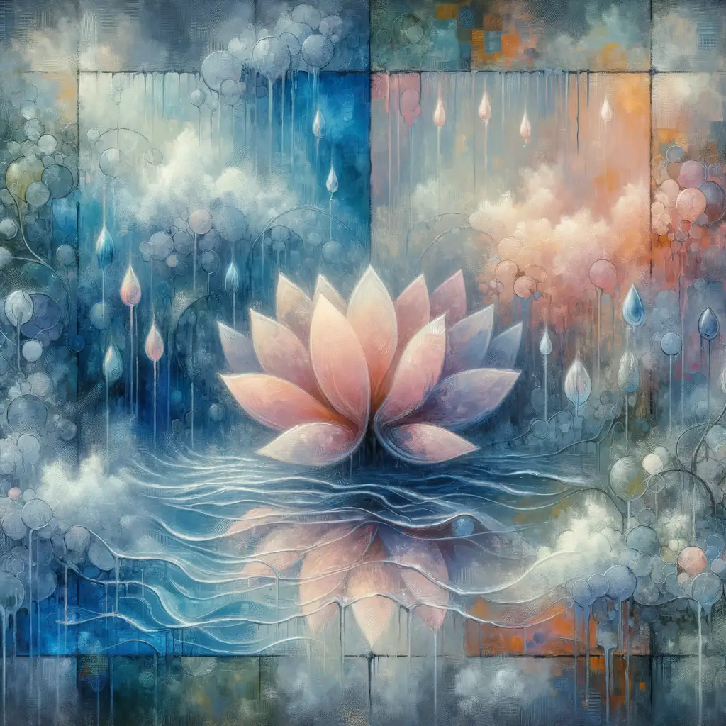 Lotus Blossom: Raindrops of Serenity