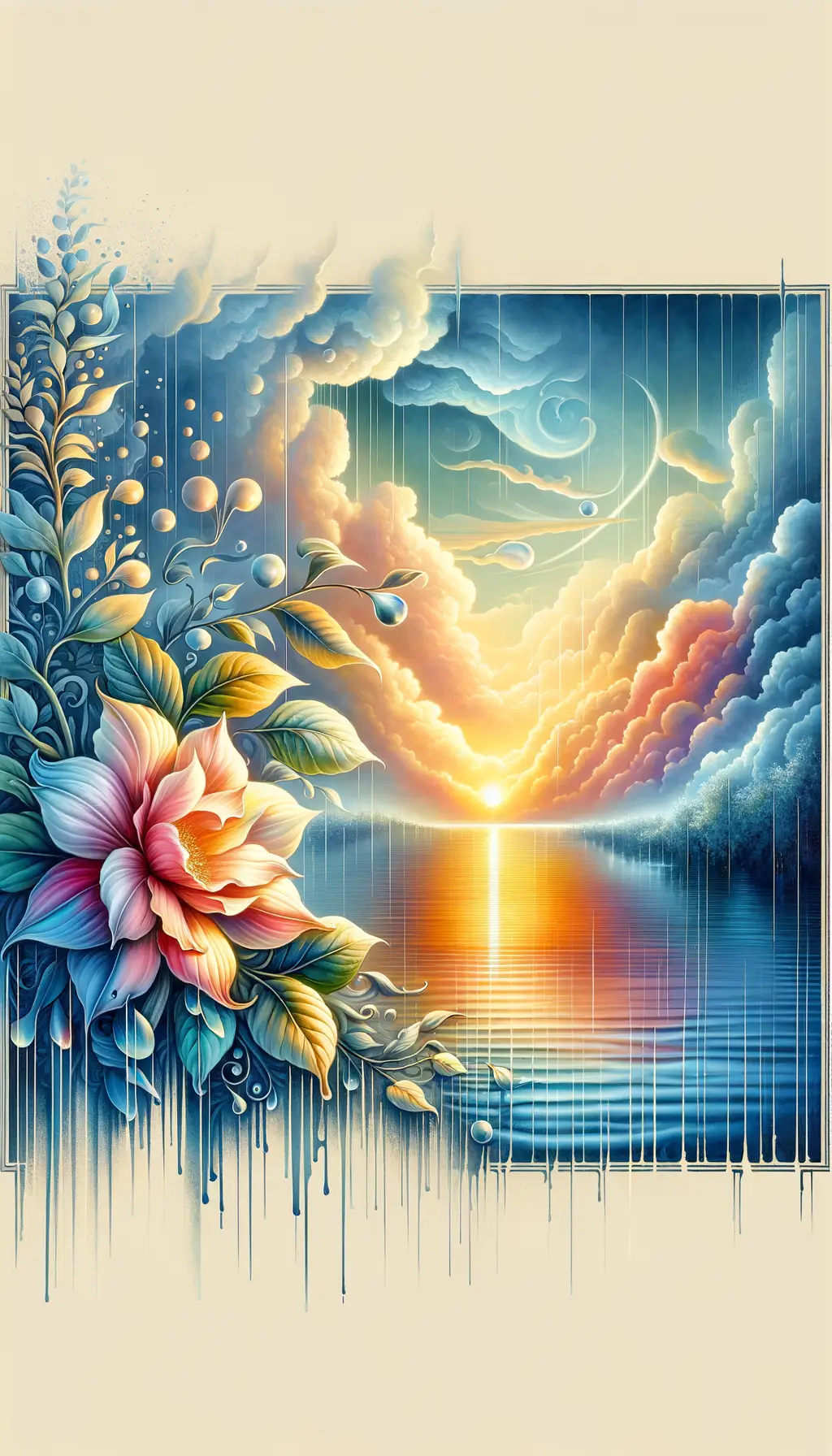 Golden Sunset Serenade: Blossoms of Renewal