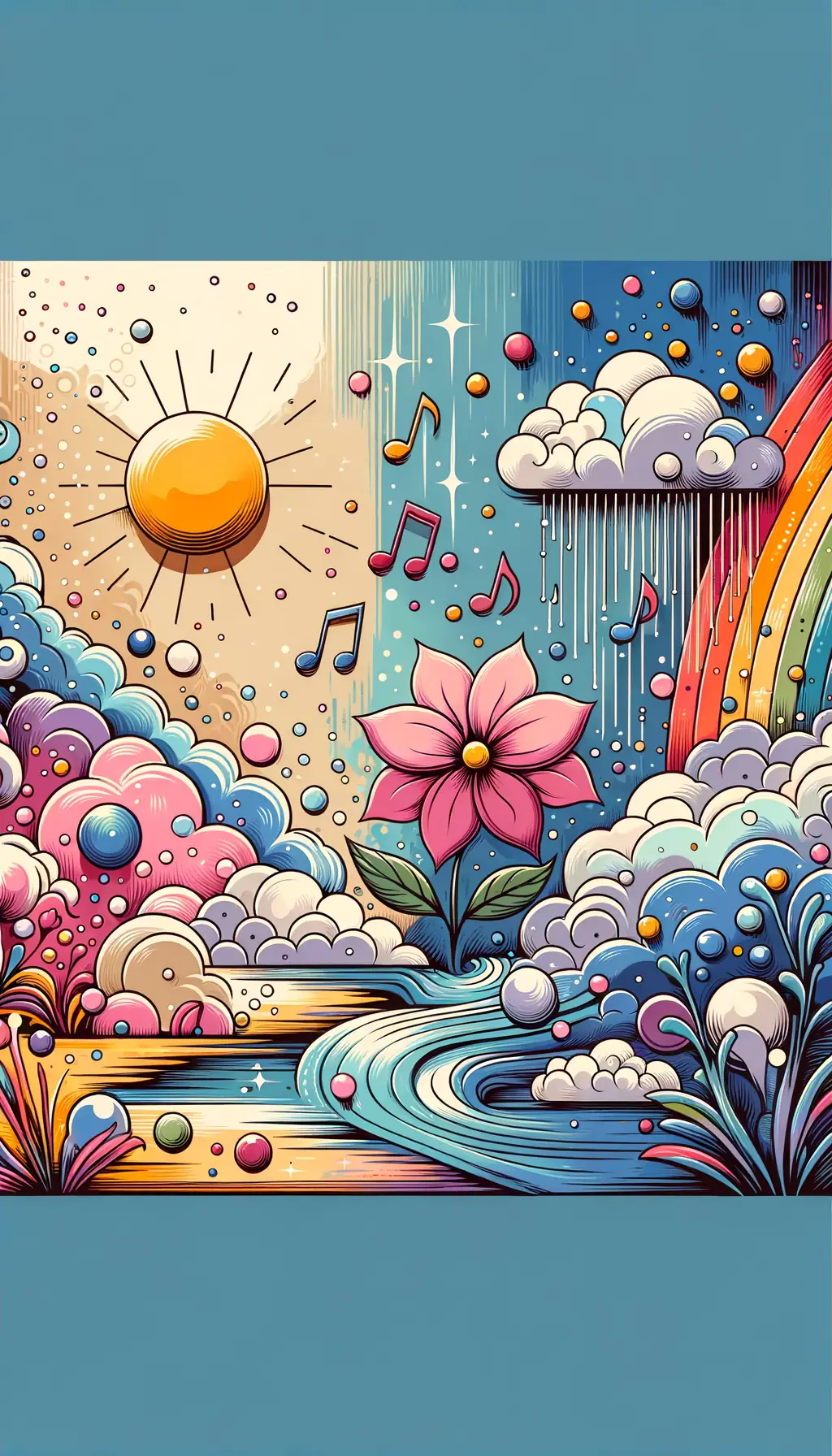 Serenade of Nature's Therapy: Blossoming Hope under Prismatic Skies
