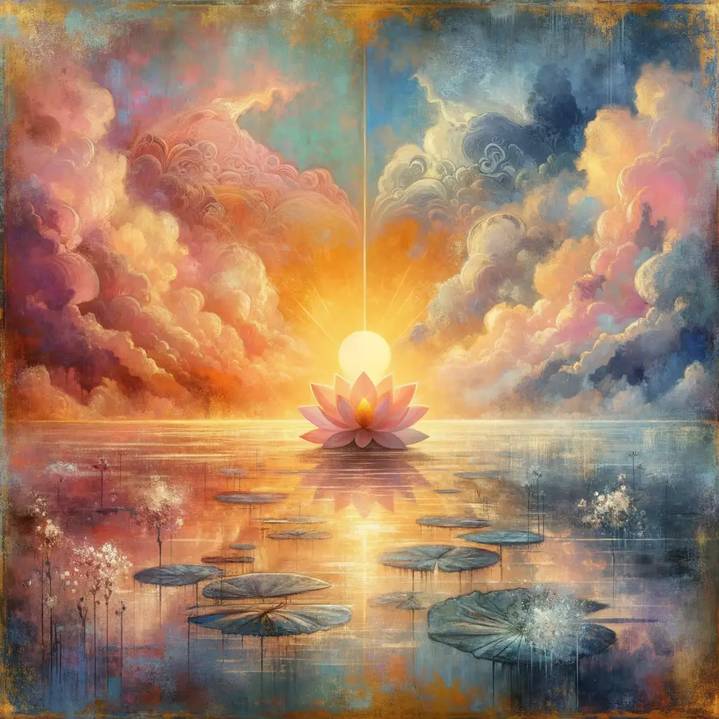 Sunrise of Renewal: Lotus Blooms in Therapeutic Waters