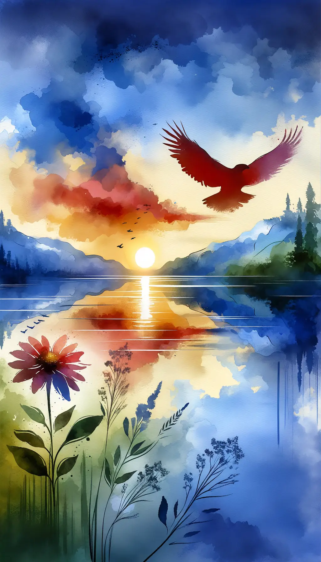 Eternal Bloom: Embracing Strength in Sunset's Silent Symphony