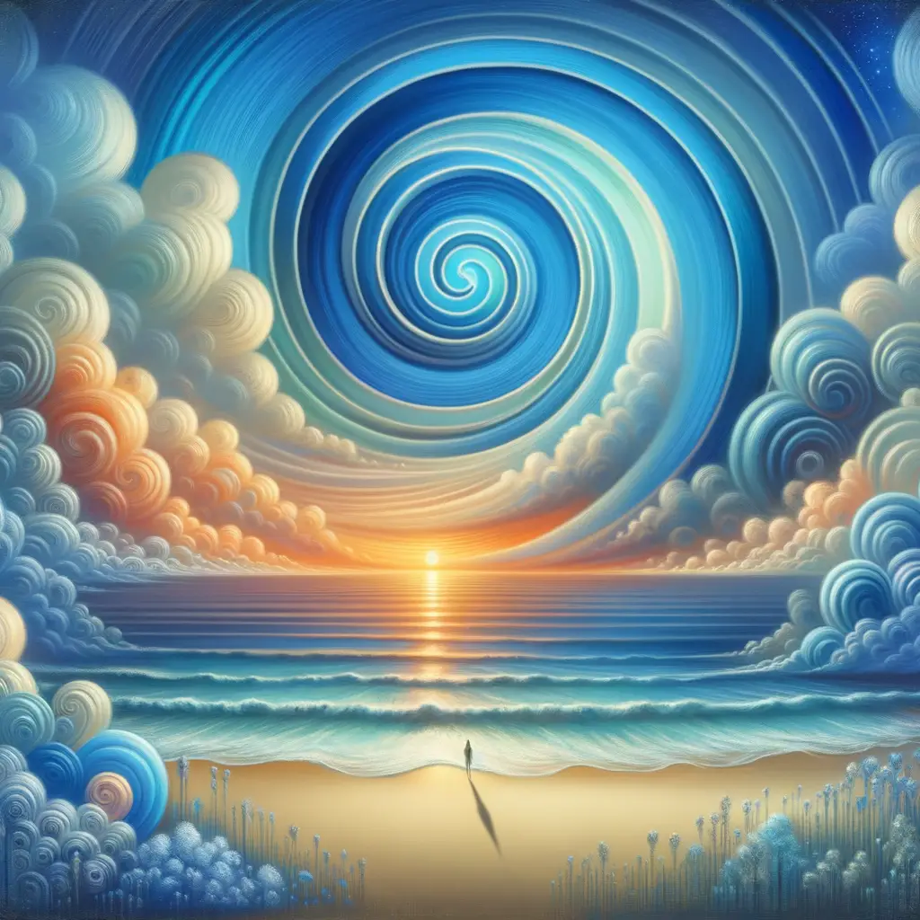 Aetherial Ebb in Azure: Unwinding the Spirals of Anxieties