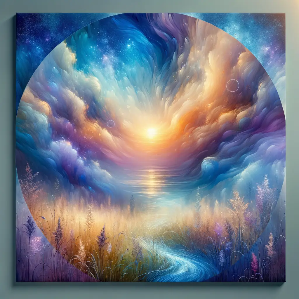 Sunset's Embrace: A Meadow of Healing and Fluid Emotions