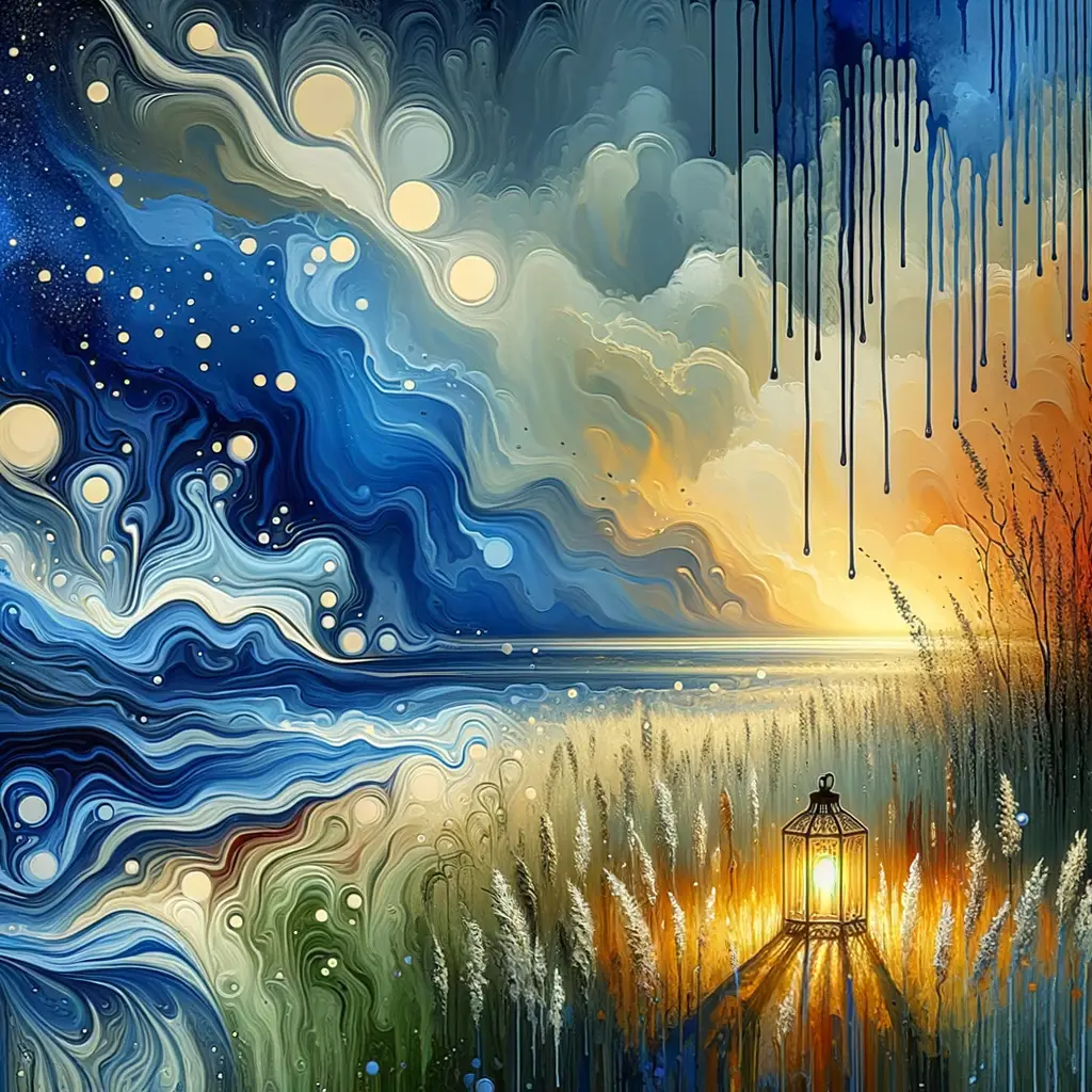 Whispers of Hope: Ocean's Embrace in Meadow's Glow