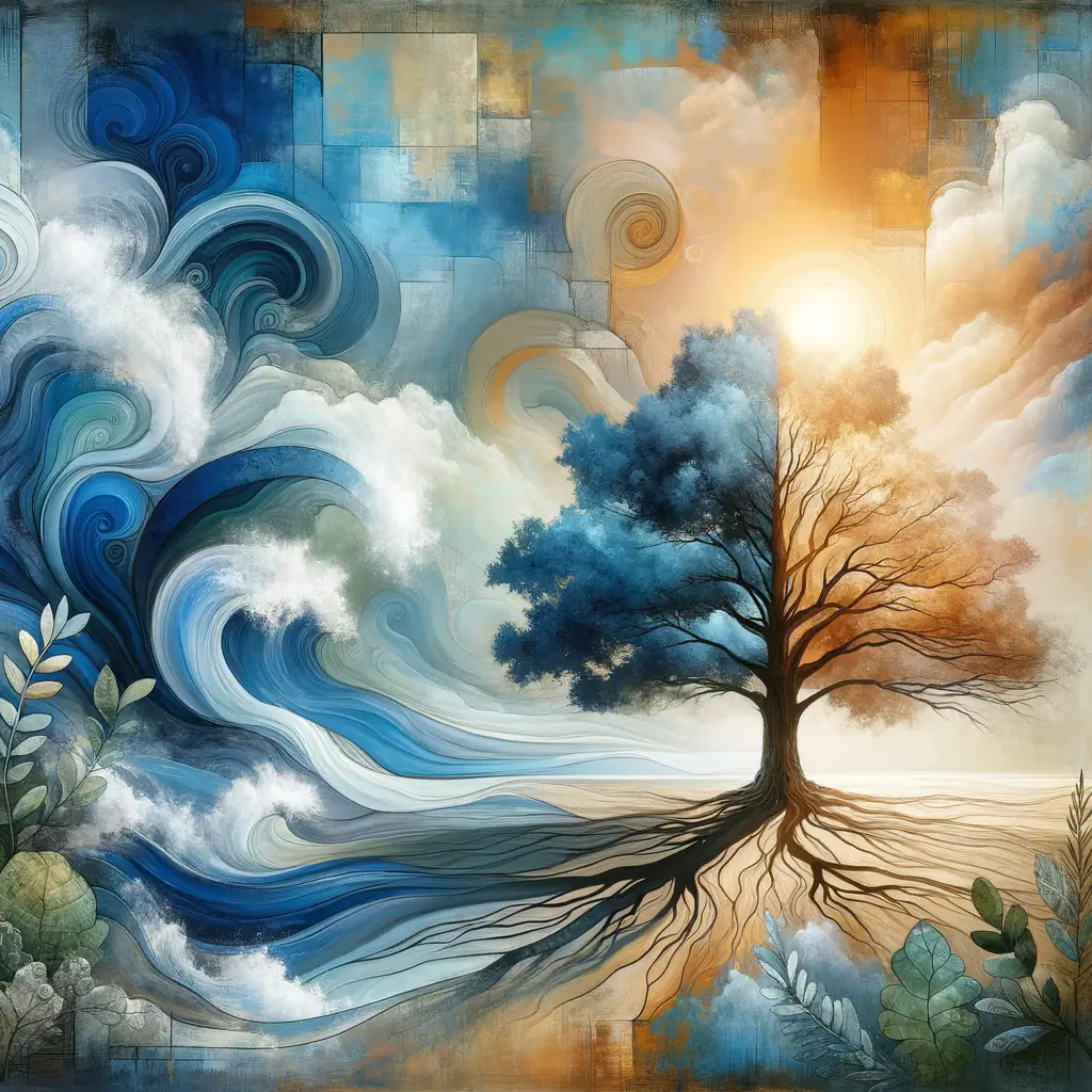 Golden Dawn of Resilience: Embracing Hope in Azure Serenity