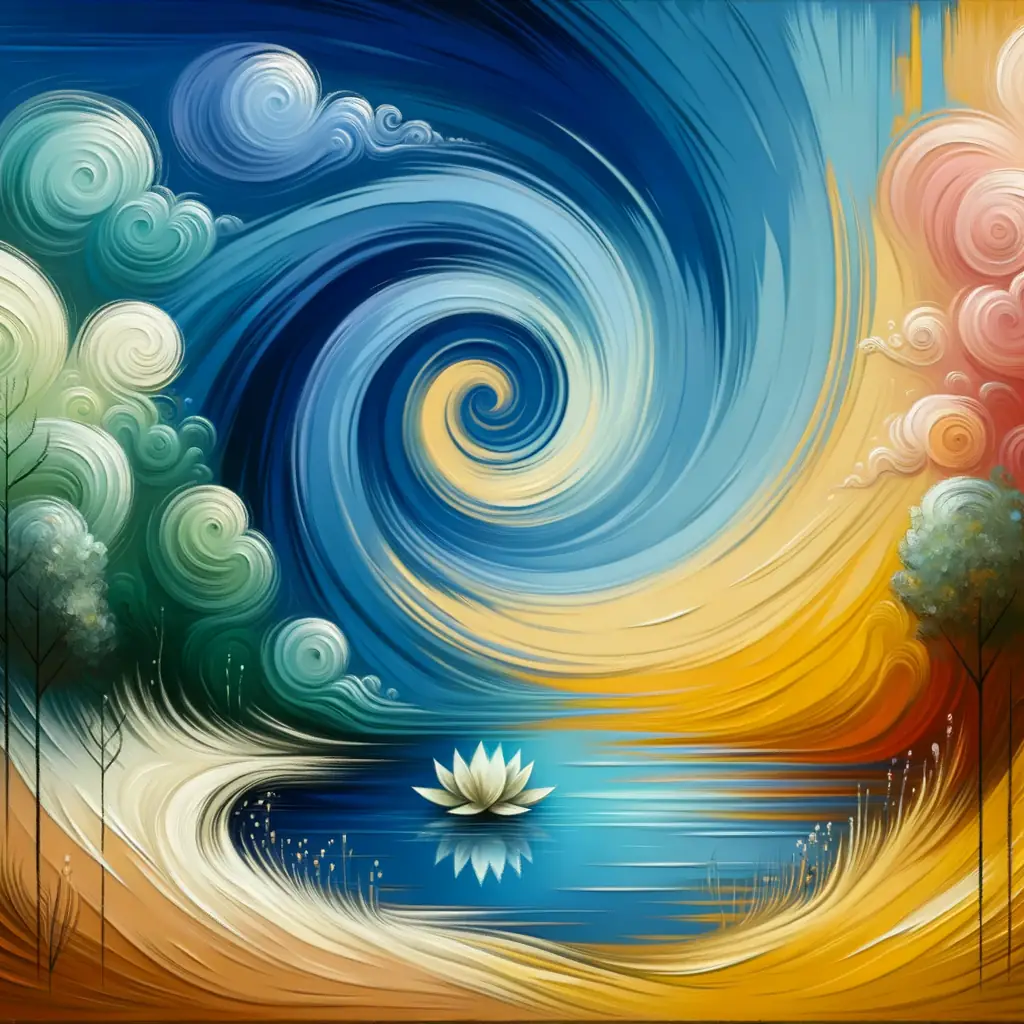 Whispers of the Lotus: Emotions Painted in Sky and Sun