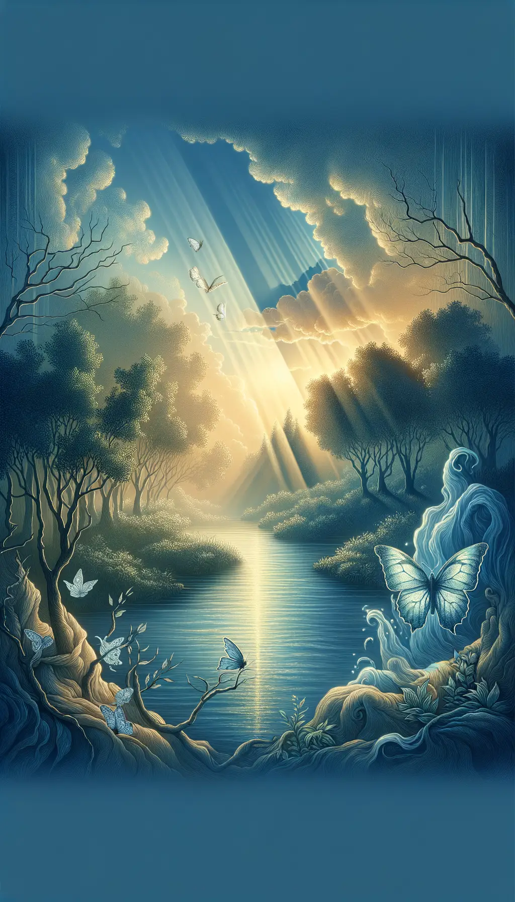 Amidst Whispers of Azure: A Metamorphosis of Tranquility