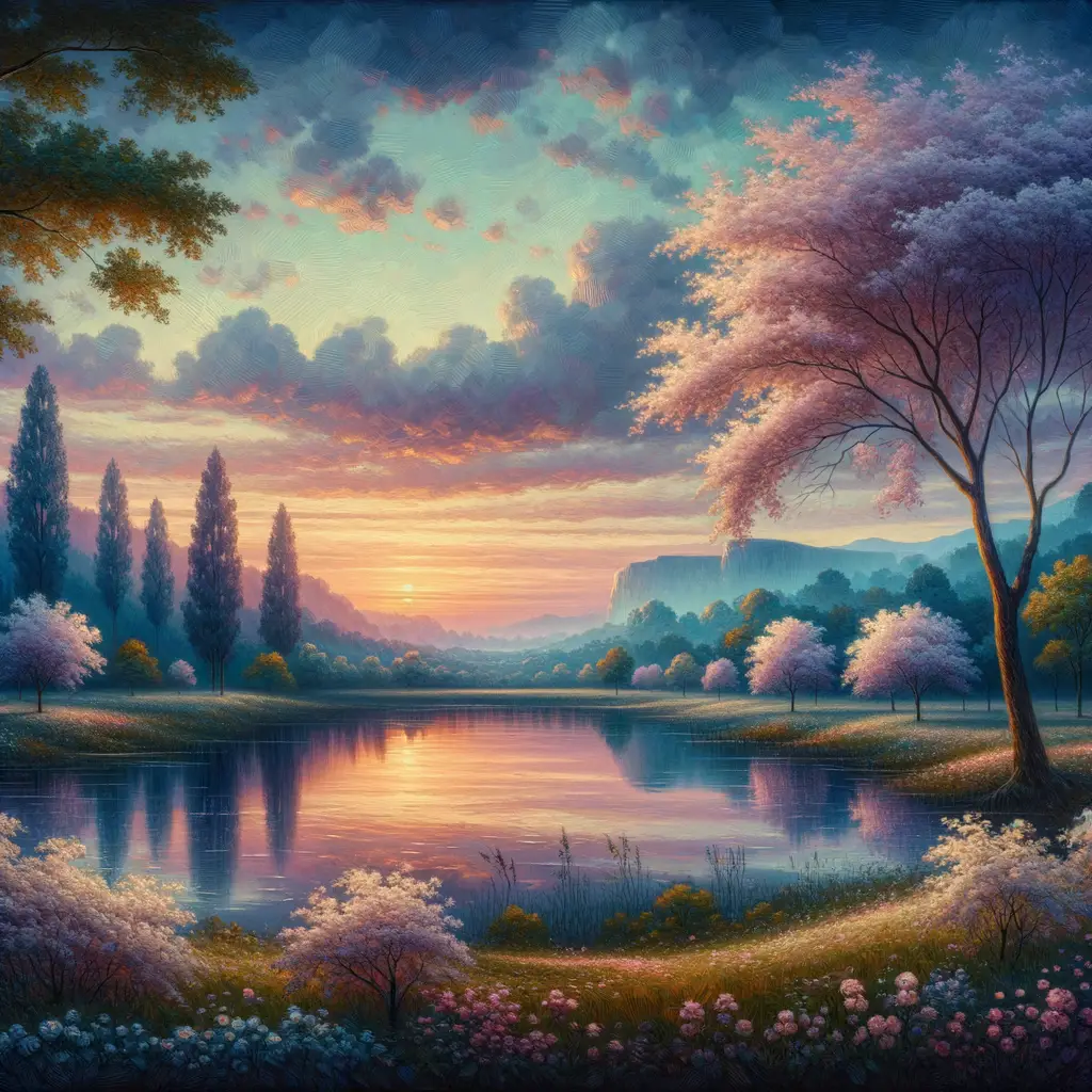 Silent Serenity: Whispers of Dusk in Tranquil Reflection