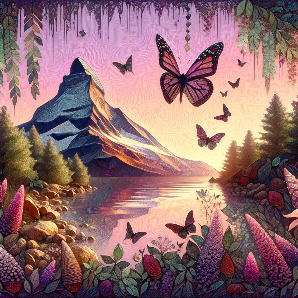 Purple Reverie: Embracing Transformation's Rocky Bloom