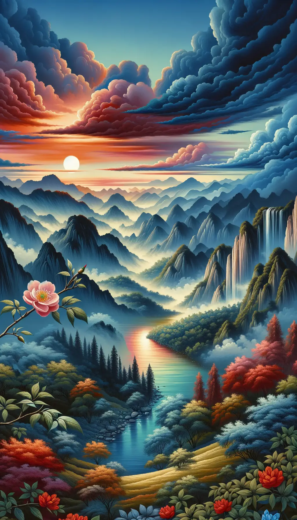 Serenade of Unfurling Souls: Symphony in Sunset and Storm