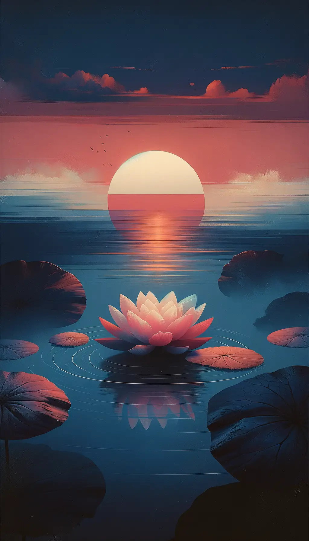 Ephemeral Whispers: Lotus at Sunset