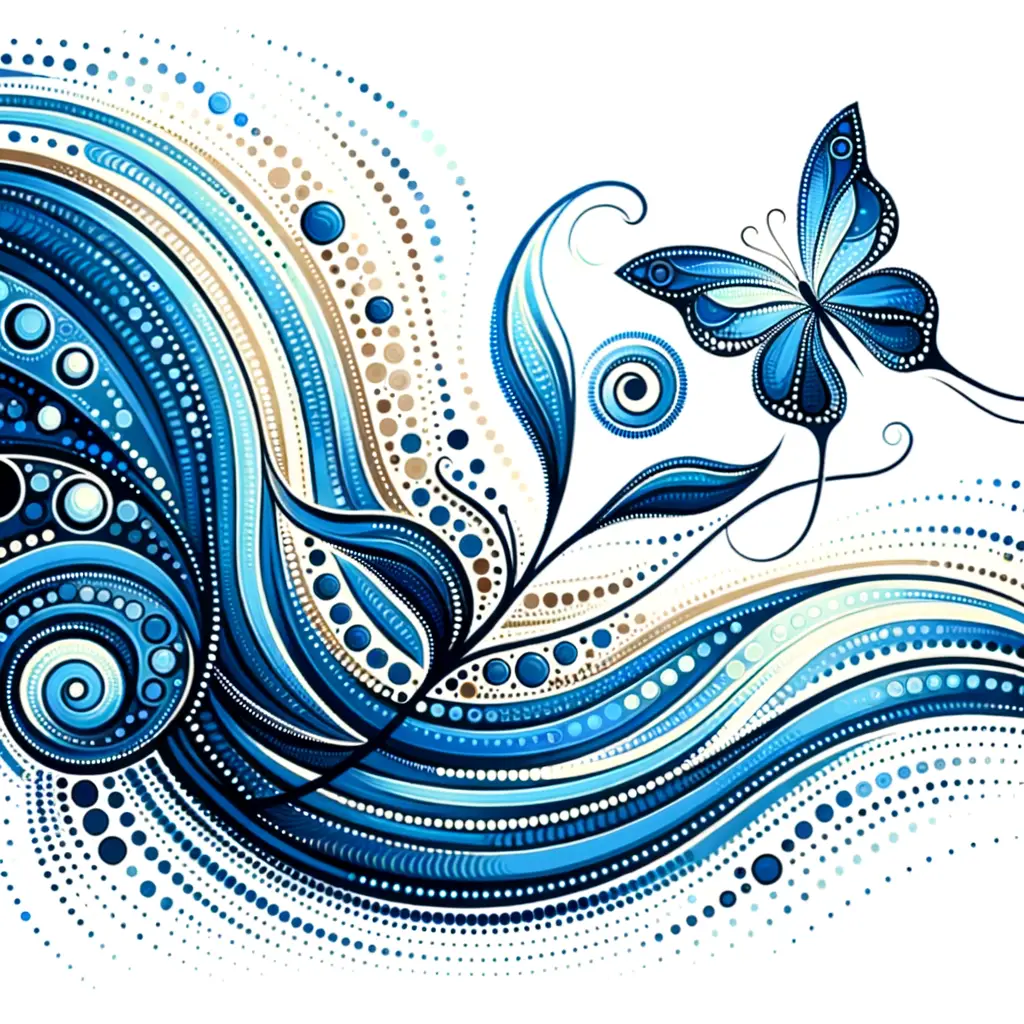 Whispers of Transformation: Butterfly Blooms in Ocean of Calm