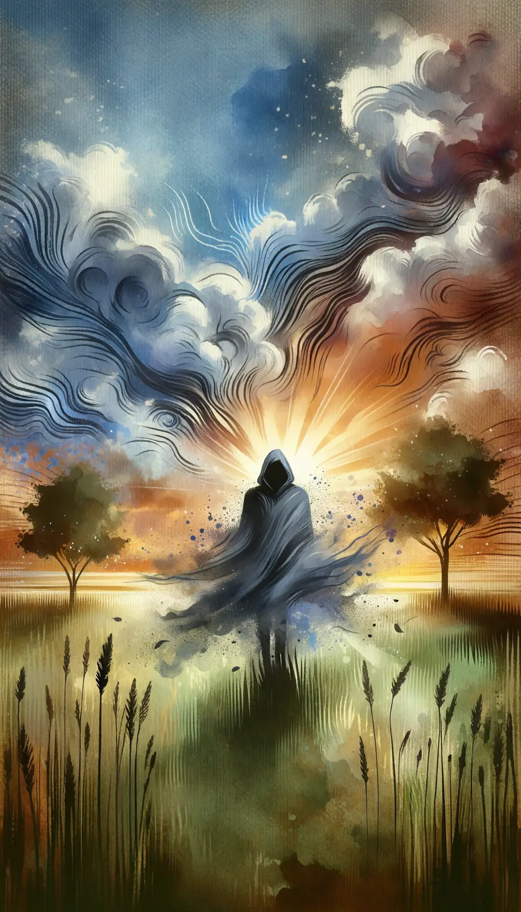 Whispers of Resilience: Embracing Storms in Meadow's Light