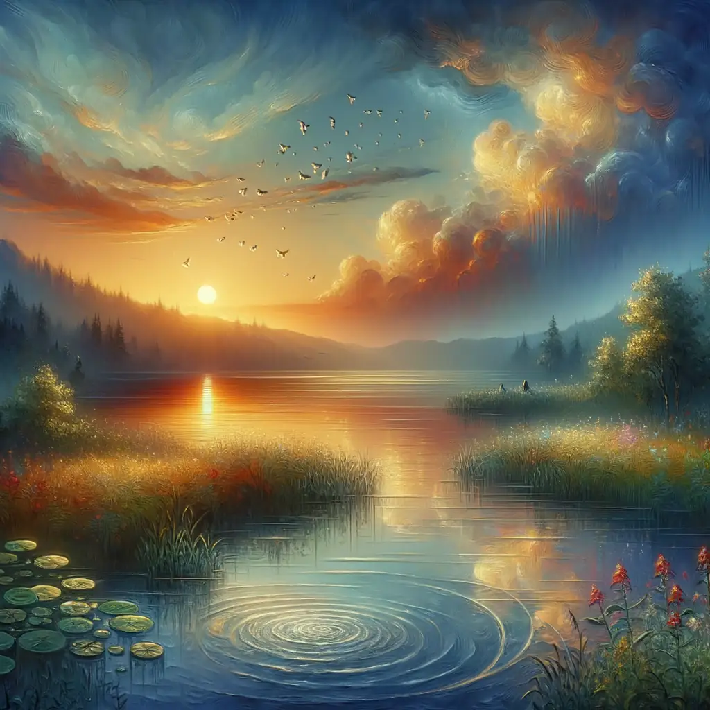 Whispers of Tranquility: A Healing Sunset Embrace
