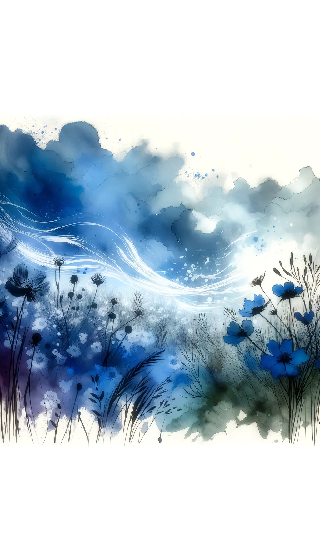 Ethereal Resilience: Whispers of Serenity among Blossoming Blues