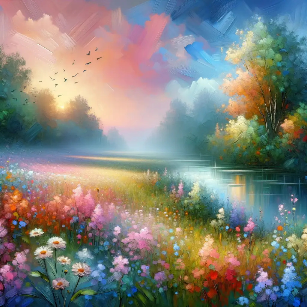 Whispers of Renewal: A Meadow's Promise at Sunrise