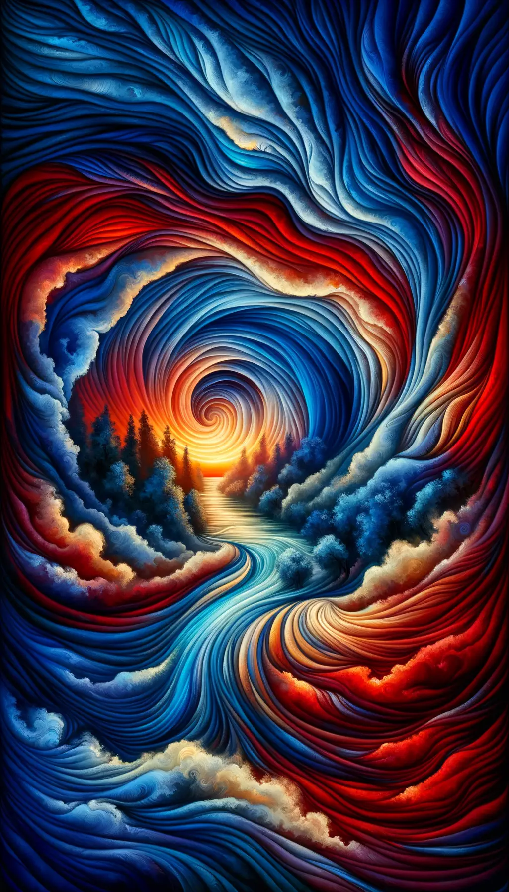 Whispers of the Heart: Serene Depths in Emotive Swirls