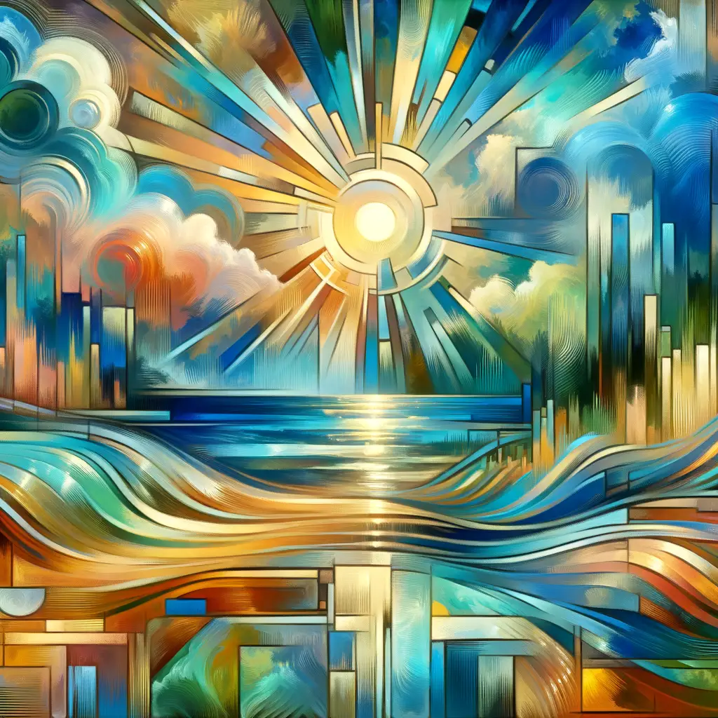Whispers of Azure Haven: Rain's Embrace in Sunlight’s Glow