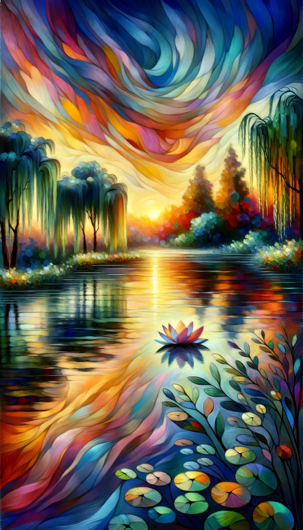 Reflections of Harmony: Blooming Serenity in Therapeutic Winds
