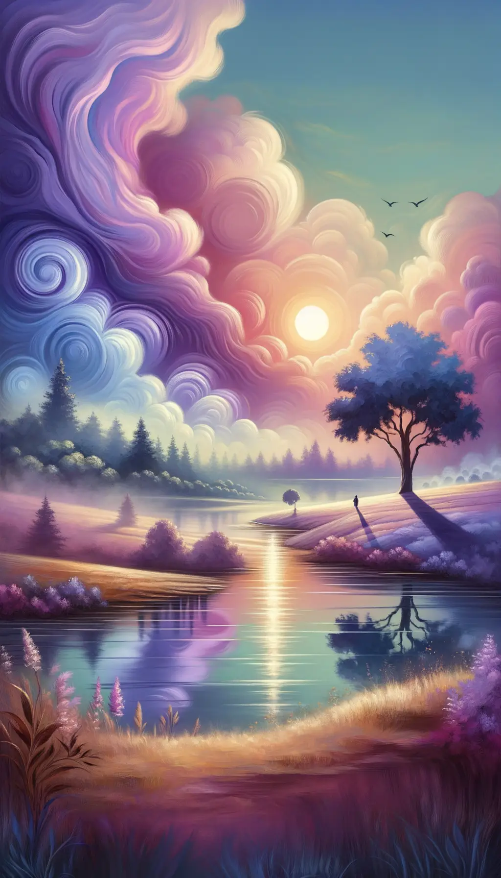 Whispers of Healing: Sunset Dance in Lavender Mist