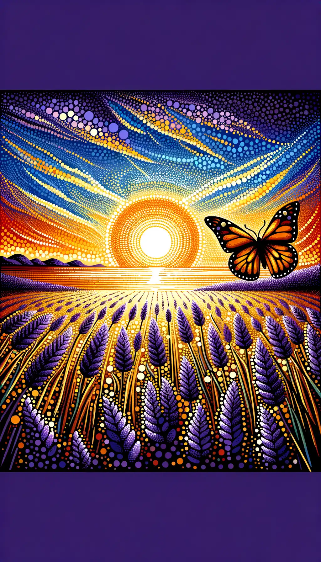 Whispers of the Soul: Tranquil Sunset, Butterfly's Journey