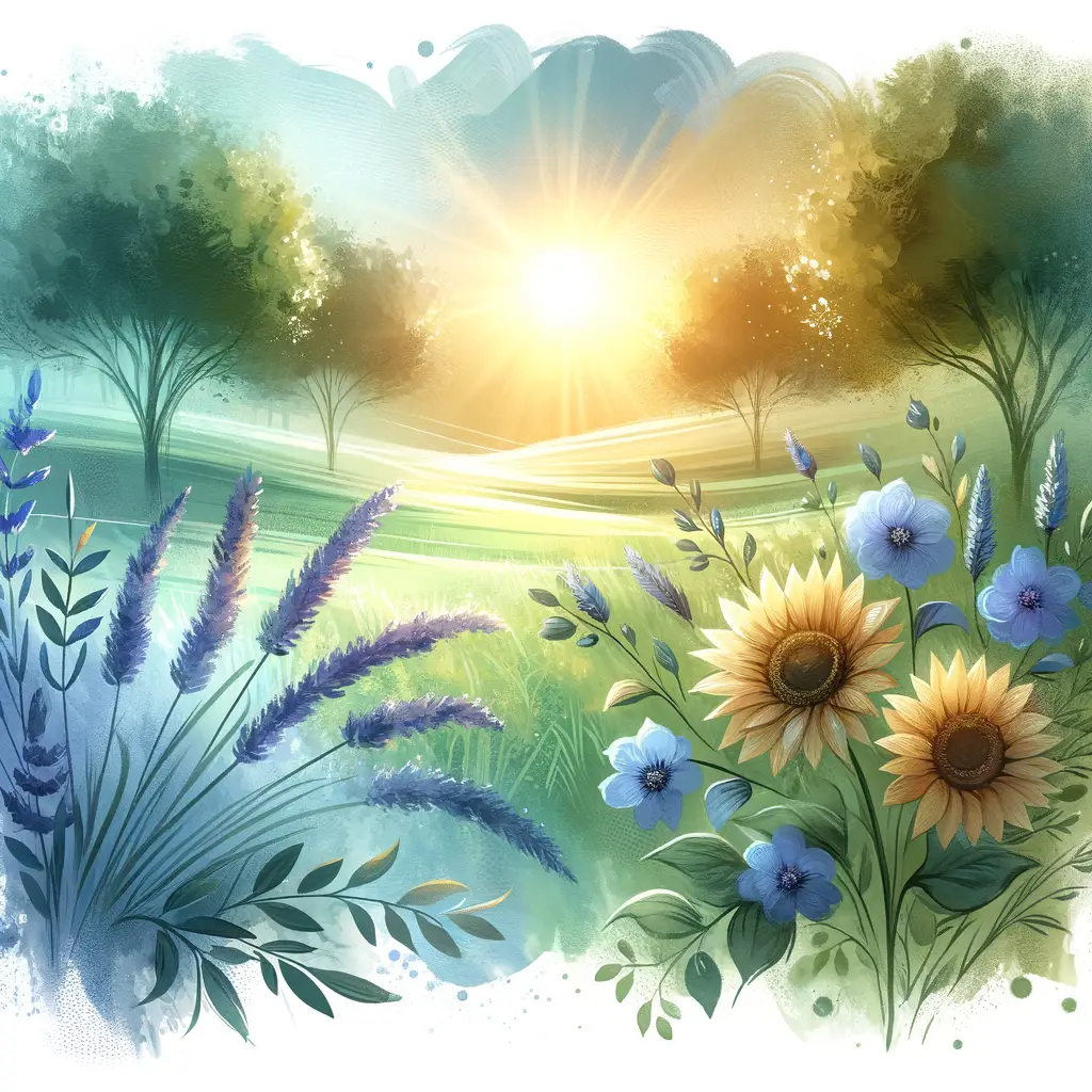Whispers of Resilience: Sunlit Serenity in a Meadow