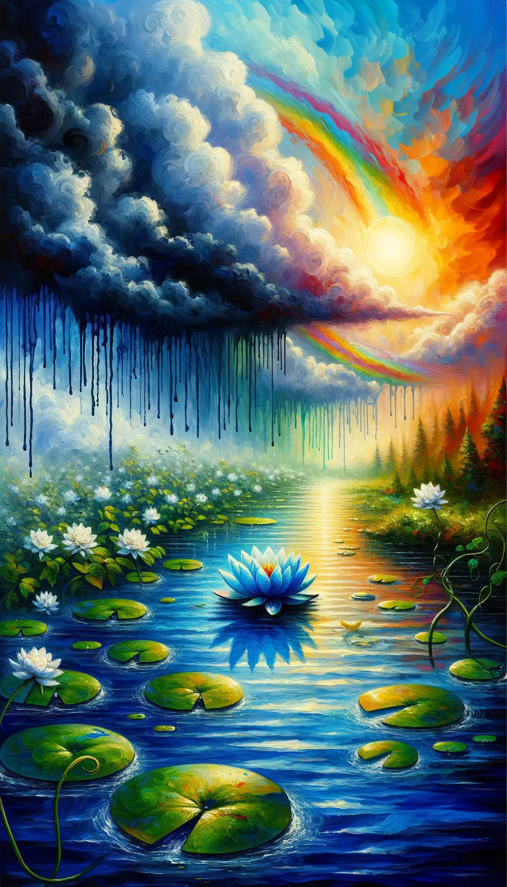 Whispers of a Weeping Sky: Rebirth in a Lotus Garden