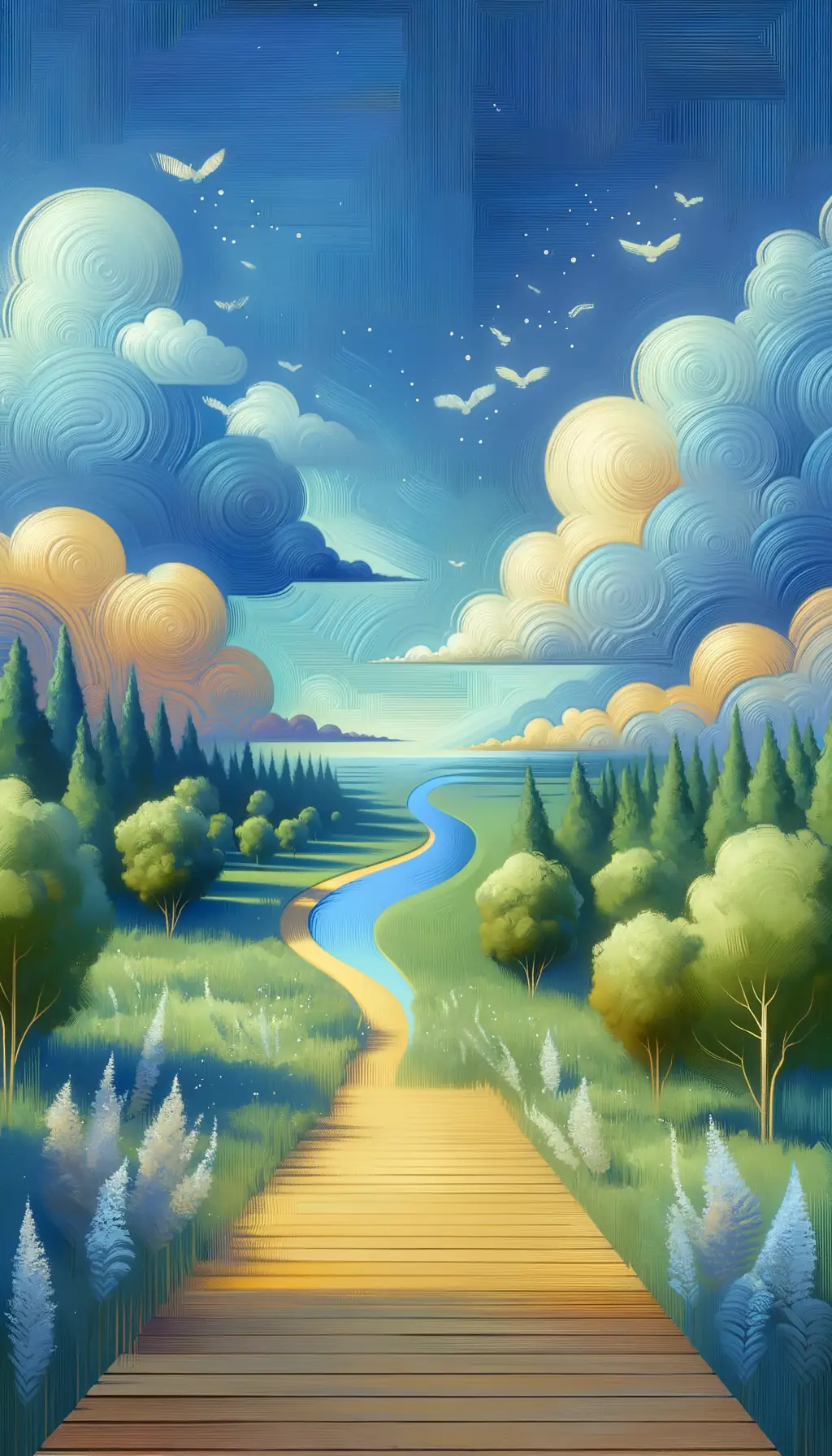 Twilight's Tranquil Journey: Path to the Whispering Forest