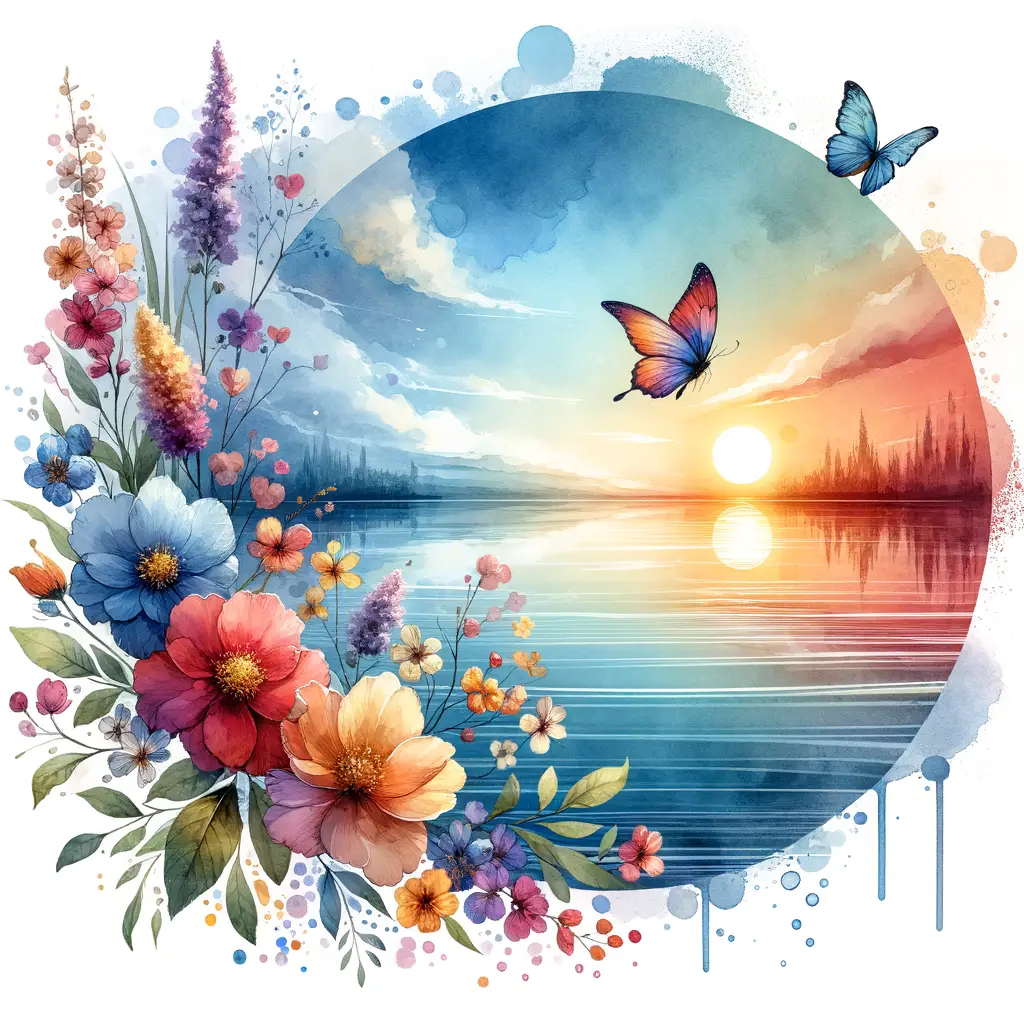 Whispers of Renewal: Ephemeral Harmony in Watercolor