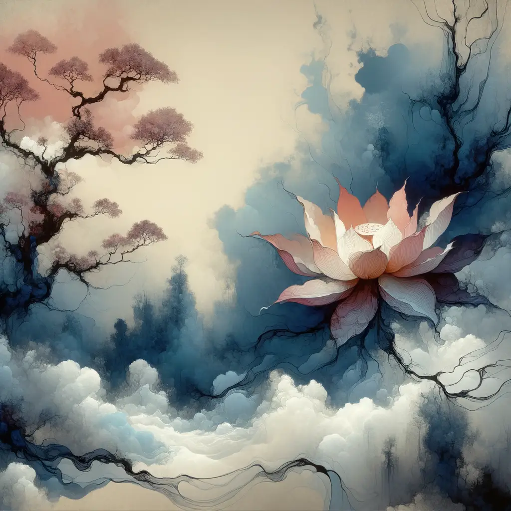 Whispers of Transformation: A Lotus Blooms by the Oak