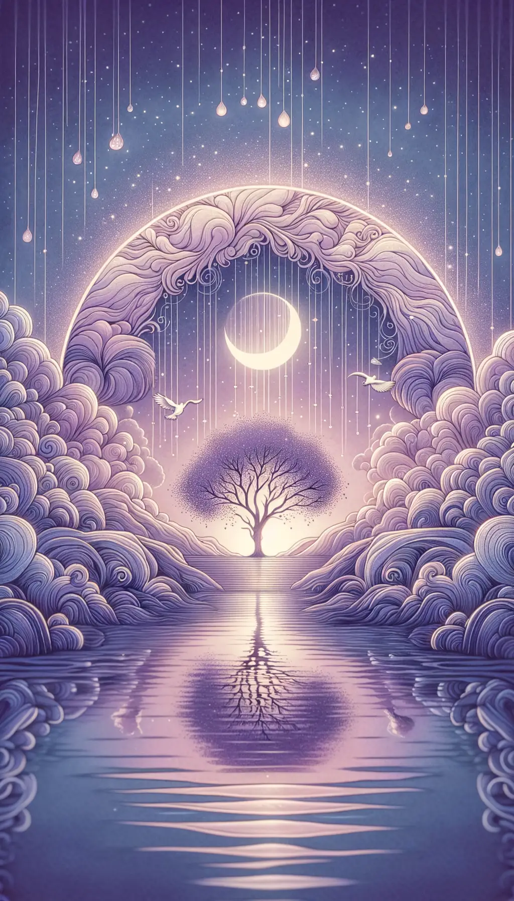 Whispers of Rain: Embrace in Lavender Infused Serenity