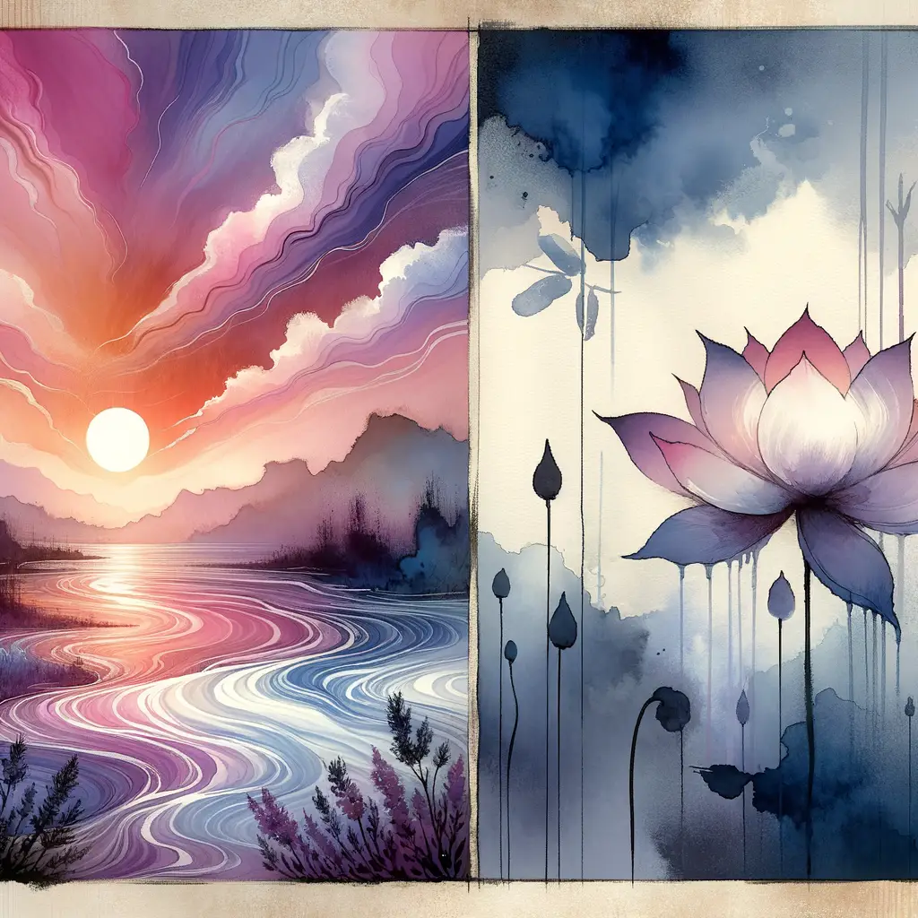 Lavender Whispers: Lotus Blooms at Dusk