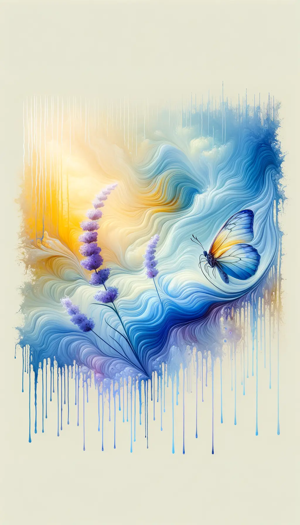 Fluttering Moments: Whispers of Lightness in Lavender Dreams