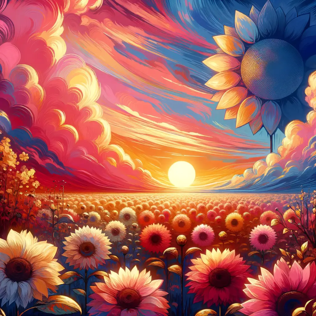 Resilient Bloom: Sunflower Embrace at Dusk