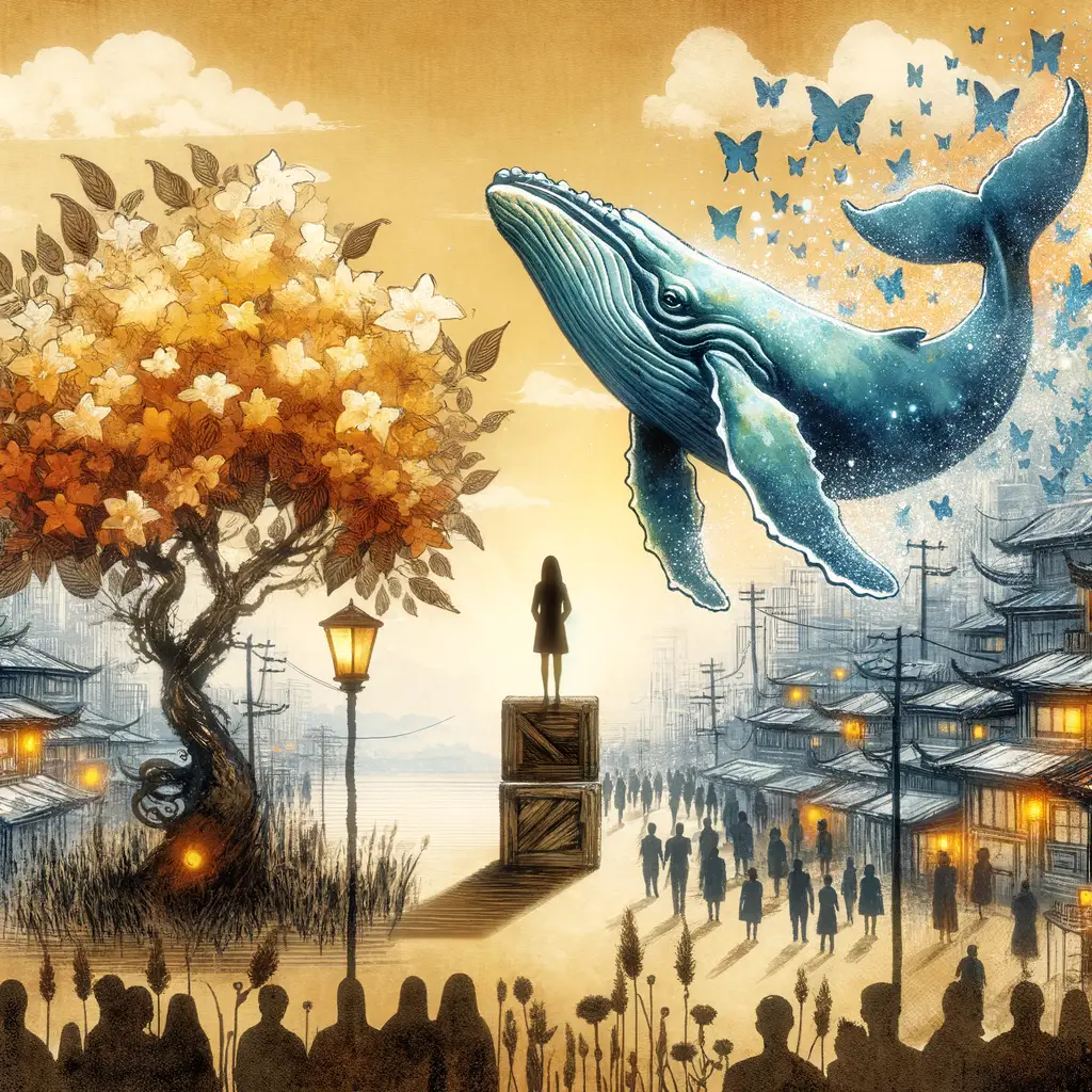 Whispers of Renewal: Blossoms and the Golden Dreamer