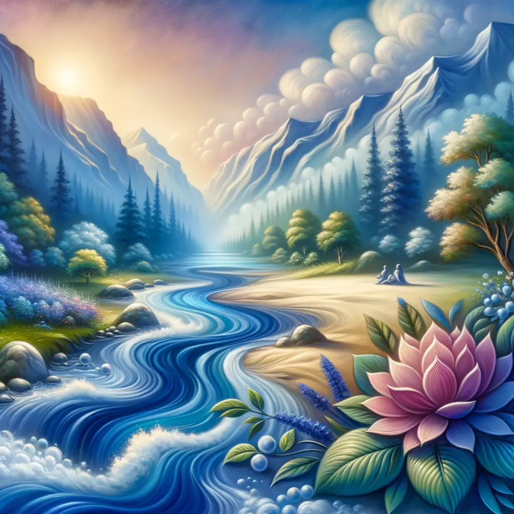 Serenade of Blossoming Souls: A River's Therapeutic Embrace